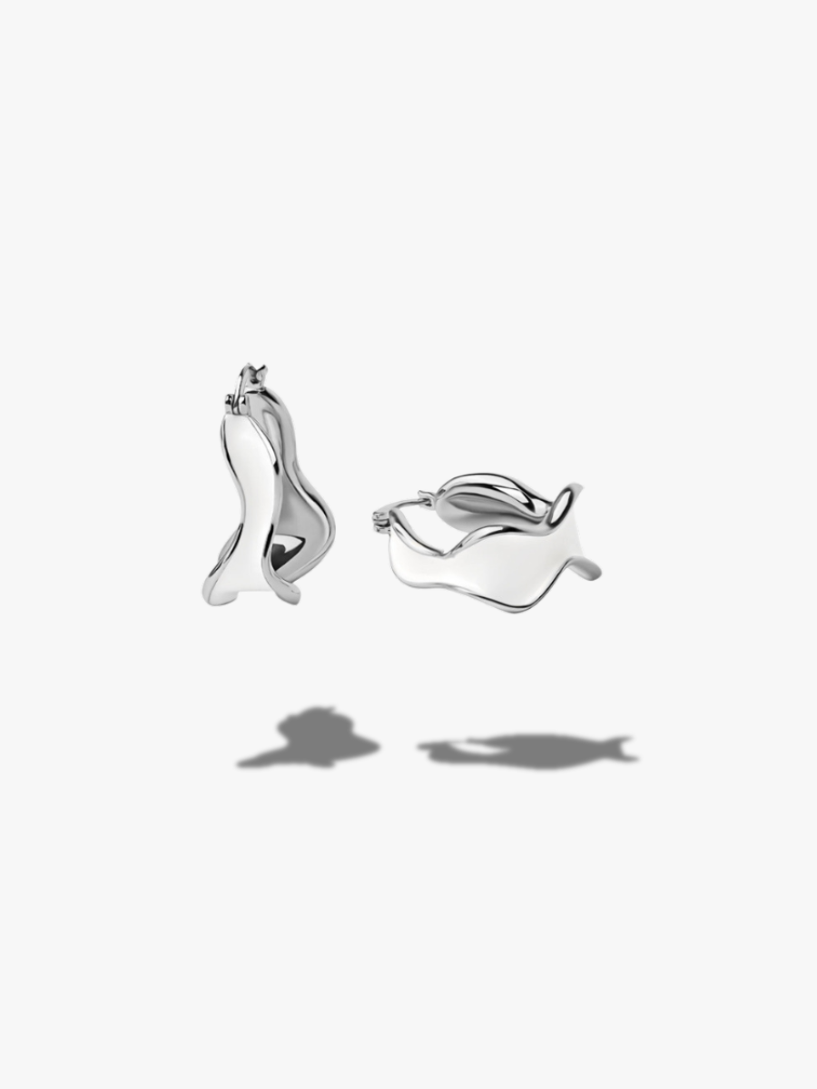 White detailed earrings