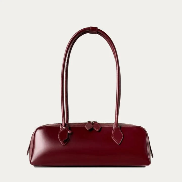 Glossy Baguette Shoulder Bag